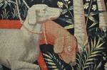 Detail of the hounds in one of the unicorn tapestries