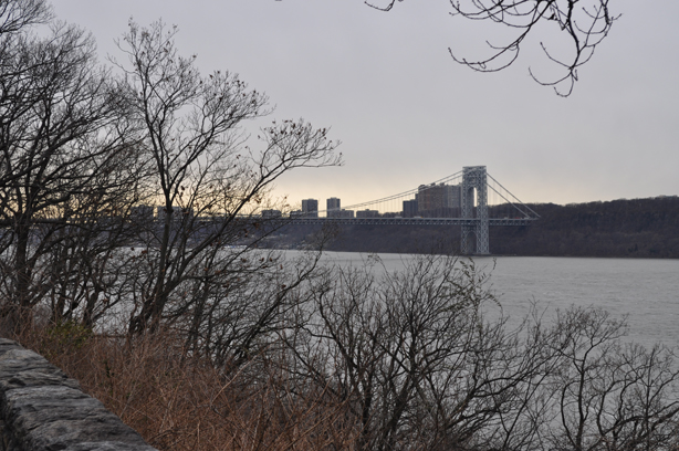 The Hudson River view from the Cloisters, including the George Washington Bridge