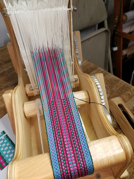 My second tablet weaving on a new Gilmore Inkle loom